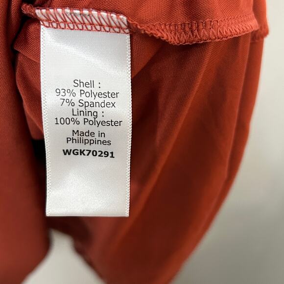 41 Hawthorn Dress Kassidy Faux Wrap V-Neck Burnt Orange Dot Large Jersey Knit - Picture 6 of 9